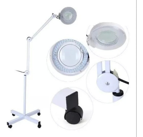  Lampara Lupa Con Luz Led Pedestal Rueda Cosmetologia