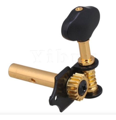 Imagem 3 de 3 de Tarraxas Individuais Preto Dourado Cavaco Banjo Pino Fino