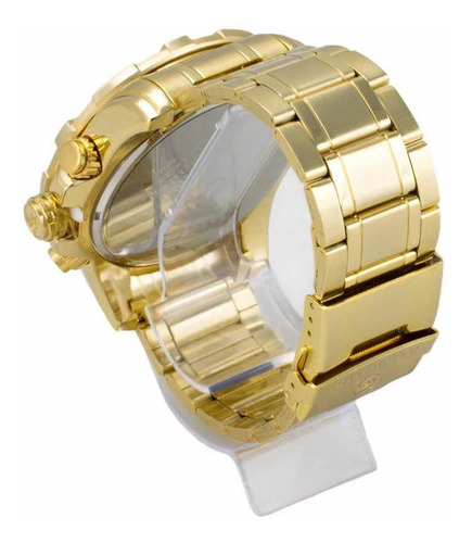Relógio Analógico Atlantis Original Social Dourado Masculino