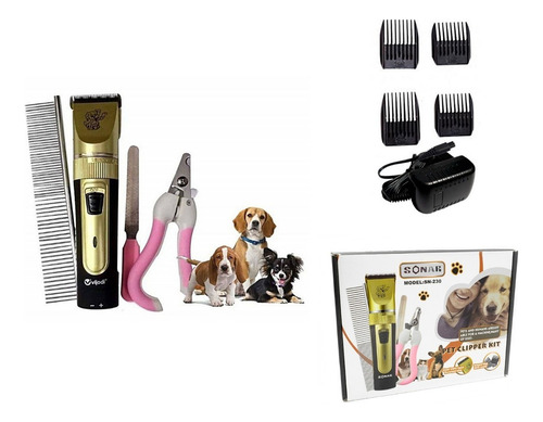 Rasuradora Cortadora De Pelo Para Mascotas-perro/gato Color Negro/dorado