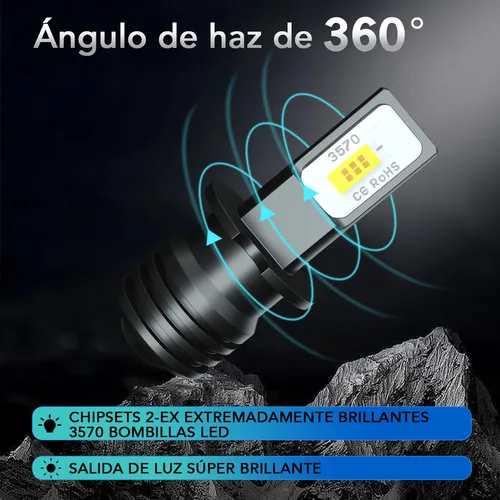 1par - H3 Focos Bombilla Led Antiniebla Blanco 6000k