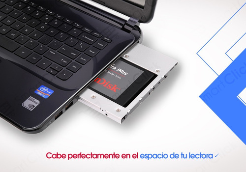 Imagen 3 de 10 de Caddy Segundo Disco Notebook Hdd Sata O Ssd Universal 12,7mm