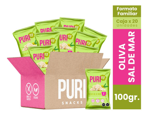 20 Cabritas Puripop  Formato Familiar Oliva Sal De Mar  