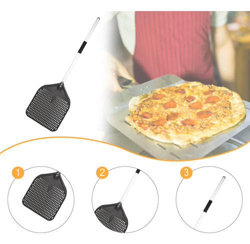 Pizza Girando Cáscaras Pizza Cortante De Mango Plateado