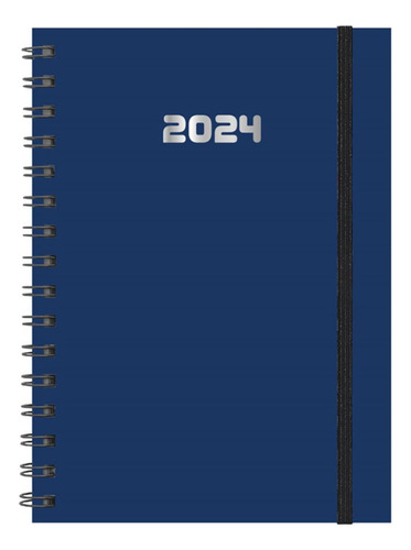 Agenda 2024 S.vista N° 7 C/espiral Gofrada Negro Color de la portada Azul