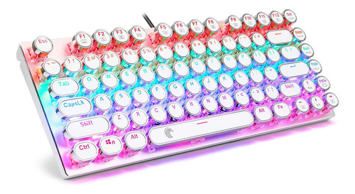 E-yooso Z-88 Teclado Mecánico Con Retroilumina Rainbow Led Teclado White Red Switch Idioma Inglés Us