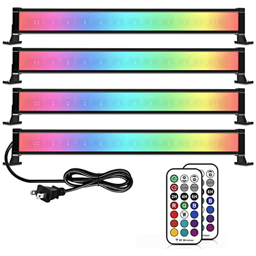 Paquete De 4 Luces De Lavado De Pared Led Rgb De 25w, T...