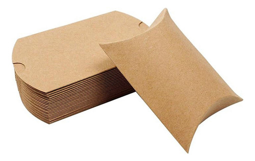 Cajas De Almohada De Papel Kraft, Cajas De Caramelos Con Cor