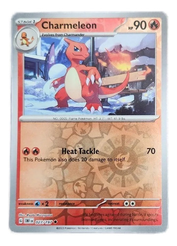 Pokemon Charmeleon 027/197 Reverse Holo Obsidian Flames