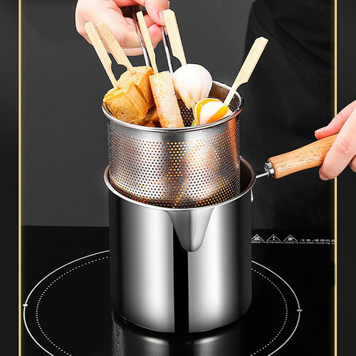 Sartén Profunda Con Asa, Olla Para Freír Tempura Japonesa