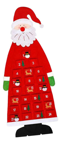 Calendario De Adviento De Papá Noel Calendario De Rojo