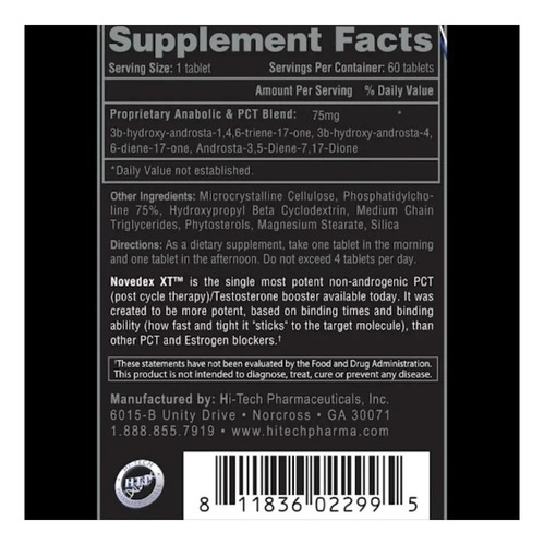 Hi-tech Pharmaceuticals Novedex Xt 60 Cápsulas