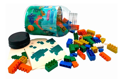 Imagen 2 de 5 de Eco Ladrillos - 4 Dinosaurios 142 Pz - Fundacion Garrahan