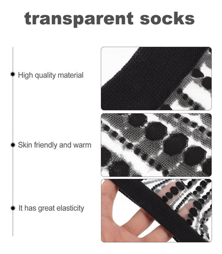 1 Par De Calcetines Transparentes Para Niñas Con Estampado D