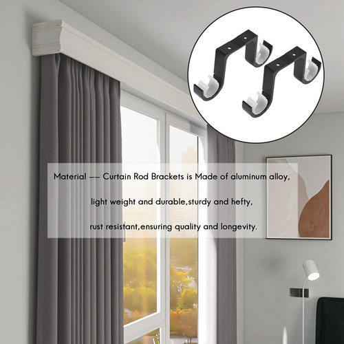 Soportes De Techo Dobles Para Cortinas, 2 Unidades