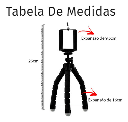 Imagem 6 de 6 de Mini Tripe De Celular Flexivel Para Selfie De Mesa