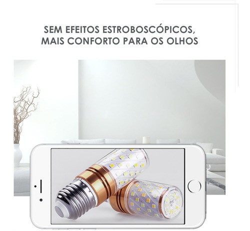 Lâmpada 4500k Super Led 16w Milho E27 3 Cores Bivolt 5 Peças