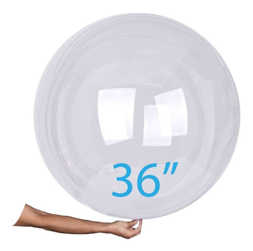 5 Globos Burbuja Pvc Transparente 90cm Helio Aire 36 Pulgada