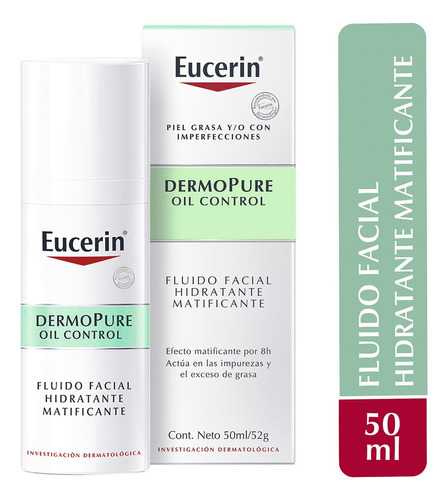 Eucerin Fluido Facial Matificante Dermopure Piel Grasa 50ml