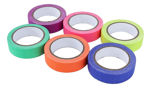 Cinta De Tela Tipo Gaffer De Neón 6 Colores, Fluo