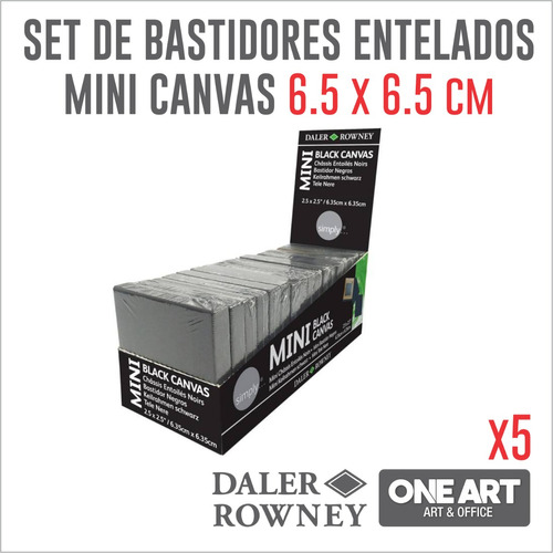 Set Arte Bastidor Entelado Daler Rowney Mini 6,5 X 6,5 Cm X5