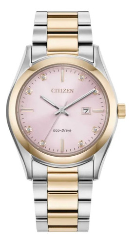 Reloj Citizen Eco Drive Sport Luxury Para Dama Ew2706-58x Color de la correa Bicolor