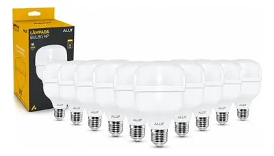 Kit 10 Lâmpadas LED Bulbo 100W Alta Potência Branco Frio 6500K Bivolt E27 - Super Bulbo Econômica 8000 Lúmens Ideal Galpão Fábrica Comércio