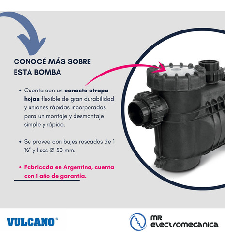 Imagen 4 de 10 de Bomba Autocebante 3/4 Hp Vulcano Ideal Piscinas Bae075