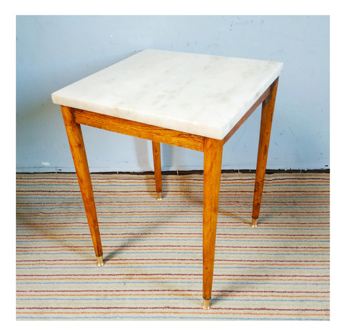 Mesa Lateral Americana Tapa De Mármol Blanco (Usado)