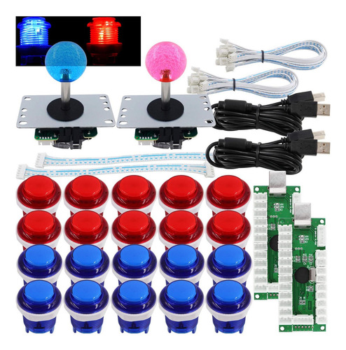 Controlador De Juego Sj@jx Para 2 Jugadores Diy Led