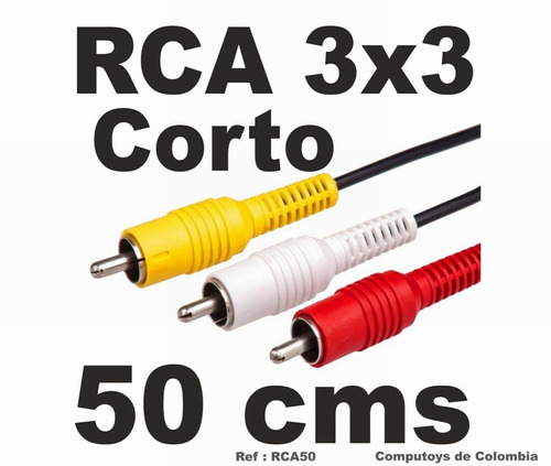 Zrca50 Cable Rca 3x3, Calidad Estándar, M-m, 50cm. Computoys