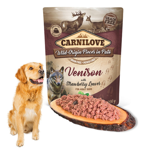 Petisco Para Cães Carnilove Veado Com Folhas De Morango 300g