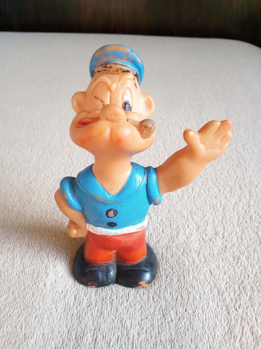 Popeye Él Marino Antiguo Muñeco Dé Goma (Usado)