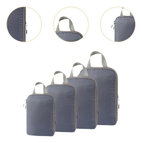 Paquete De 4 Bolsas De Almacenamiento De Compresión, Gris