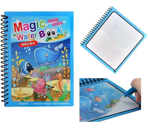 Imagen 5 de 5 de Unicornio Magico, Cuaderno Magico Con Lapiz Pinta Con Agua