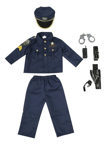 Disfraz Uniforme De Policía Para Niños De Halloween,fiesta