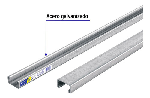 2 Perfiles Unicanal Sólido Volteck De 1.5m 4x2cm Calibre 16