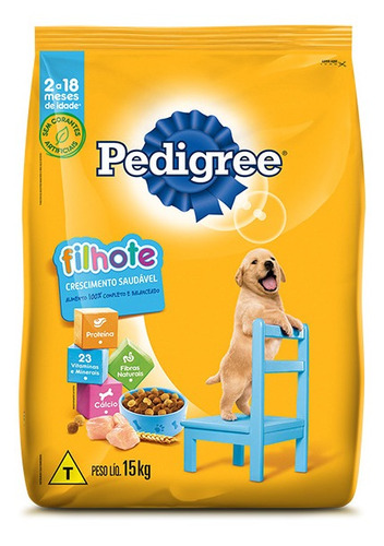 Alimento Pedigree Vital Pro para cão filhote de raça média e grande sabor mix em sacola de 15kg