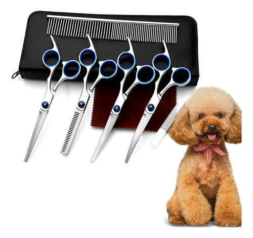 Tijeras Para Perros 5 Piezas,tijeras De Aseo De Acero