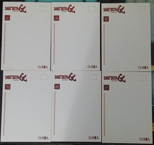 6 Tarjetas De Saint Seiya Episodio G De Editiorial Ivrea (Usado)