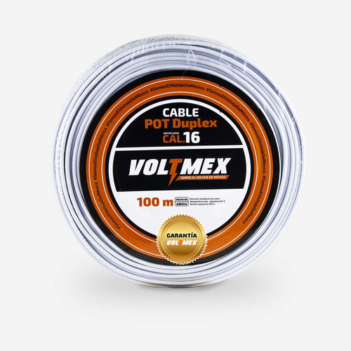 Cable Duplex Pot Calibre 16 Awg 100 Metros