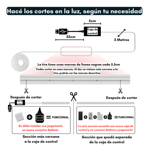 Manguera Tira Led Neon Flex 5050 Rgb Audioritmica Wifi App Alexa Google Home + Control Remoto De 5 Metros