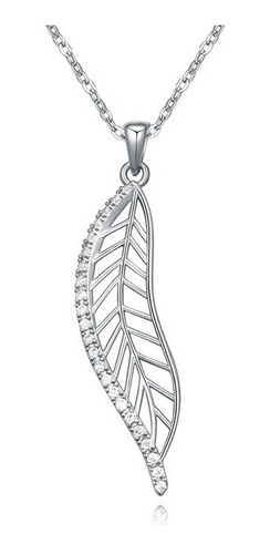 Imagen 1 de 2 de Collar Hoja De Chapa De Oro Con Zirconia - 346