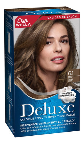  Wella Tinte Permanente Dama Deluxe 6.1 Rubio Oscuro Cenizo Tono Sin tono