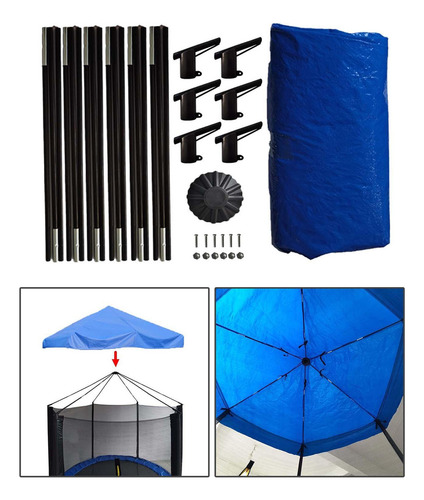 Cubierta Protectora Para Cama Elástica, Varilla De 8 Pies.