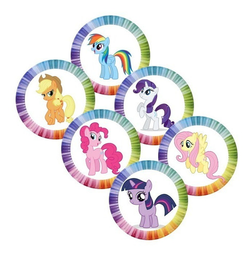 18 Obleas Comestibles 5 Cm Diámetro My Little Pony