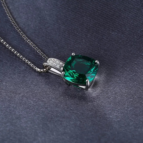 Collar Para Mujer Dama Esmeralda Rusa Zircones En Plata 925