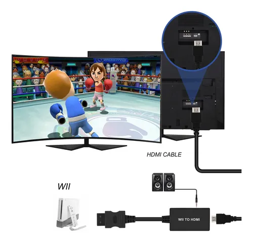 Convertidor Wii A Hdmi, Adaptador Wii A Hdmi Con Cable Hdmi,