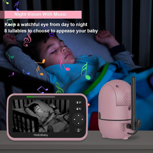 Hellobaby Upgrade Monitor, Pantalla De 5'' Con Batería De 30
