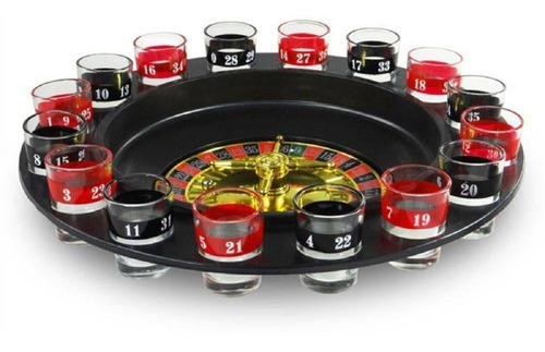 Imagem 3 de 4 de Jogo De Roleta Cassino Shot Drink Com 16 Copos